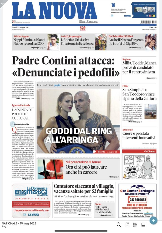 Le tende della discordia (La Nuova Sardegna, 15 maggio 2023)