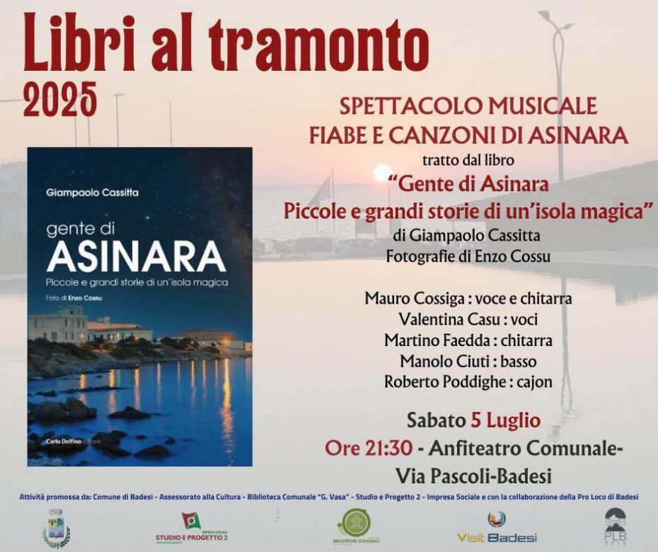 Libri al tramonto: gente di Asinara a badesi