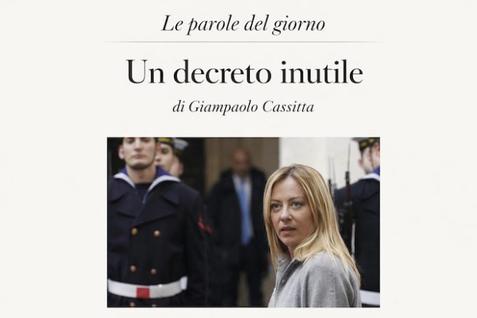 Un decreto inutile